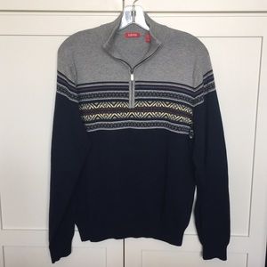Vintage IZOD men’s small QZ quarter zip sweater - fair isle - natural fiber